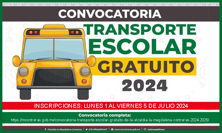 Convocatoria Transporte Escolar Gratuito de la Alcaldía La Magdalena Contreras