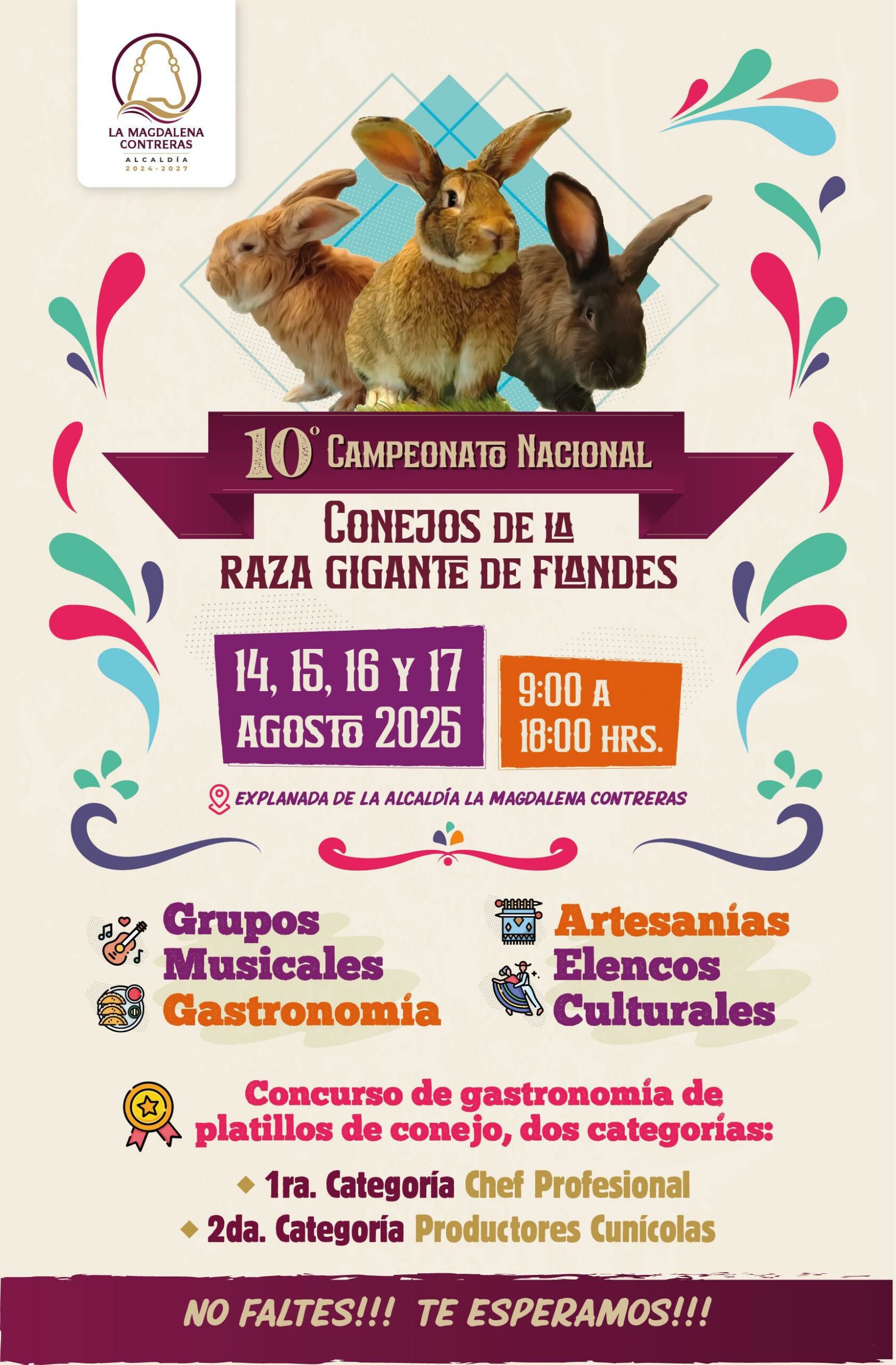 LA MAGDALENA CONTRERAS INVITA AL 10º CAMPEONATO NACIONAL DE LA RAZA GIGANTE DE FLANDES EN EL MARCO DE LA FERIA DEL CONEJO 2025
